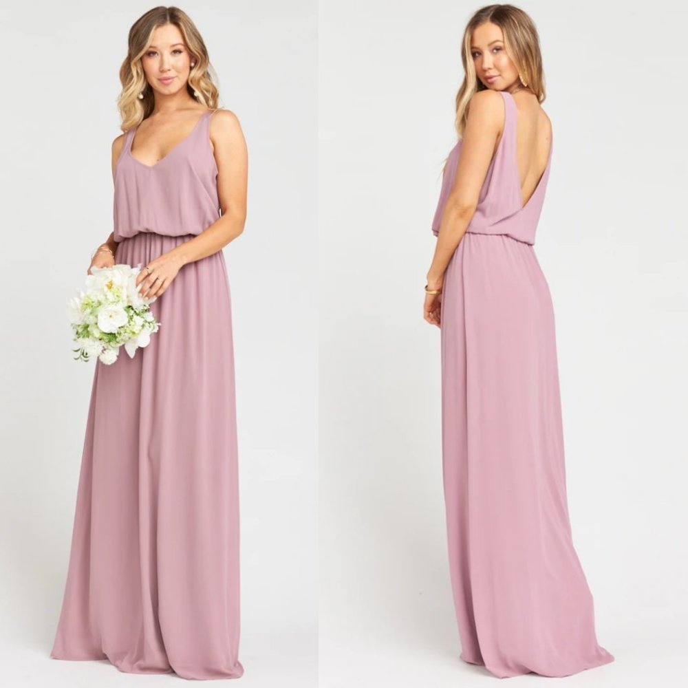 Show Me Your MuMu Pink Blouson Kendall Maxi Dress